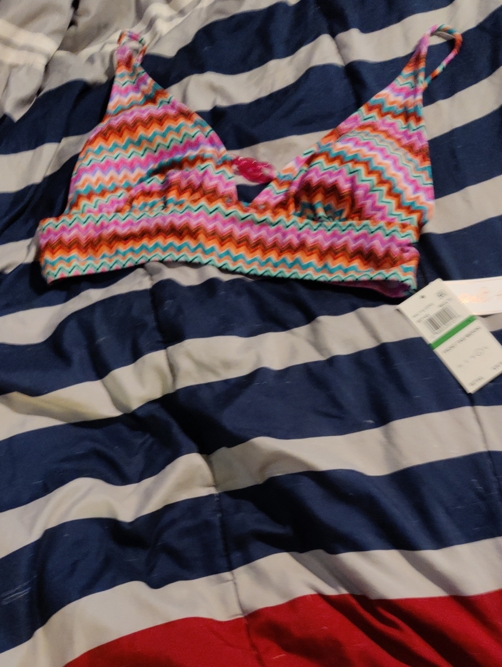 NWT Size Large Multicolor Salt + Cove Swim Top Very Nice